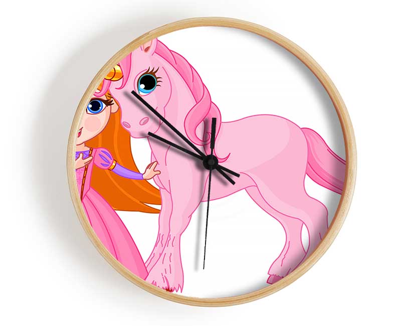 Princess And The Unicorn Clock - Wallart-Direct UK