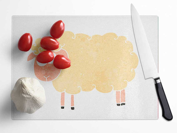 My Name Is Wooly Glass Chopping Board