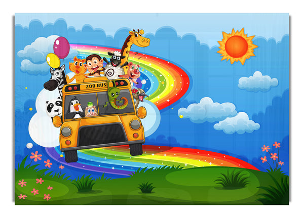 Regenbogen-Zoo-Bus