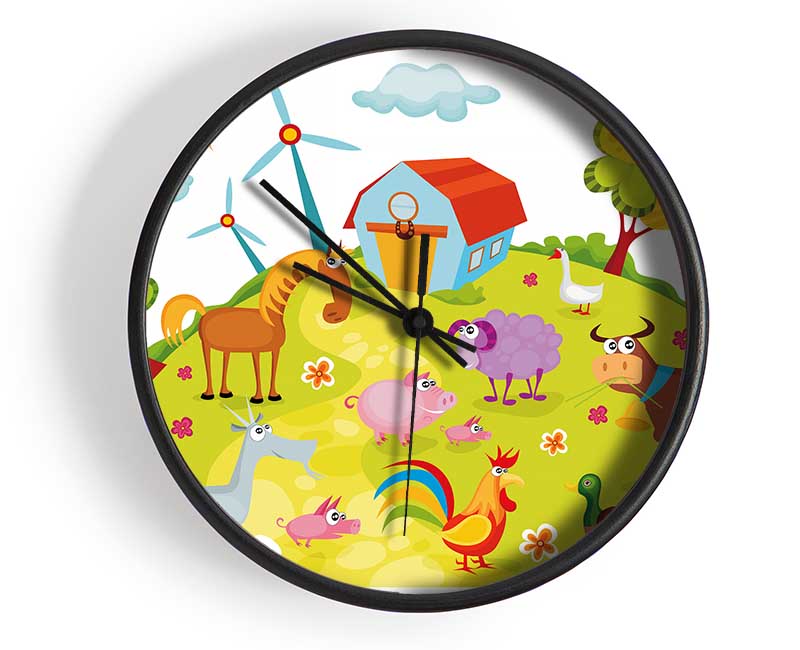 Farm Animals Clock - Wallart-Direct UK