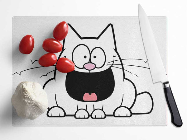 Crazy Cat Glass Chopping Board