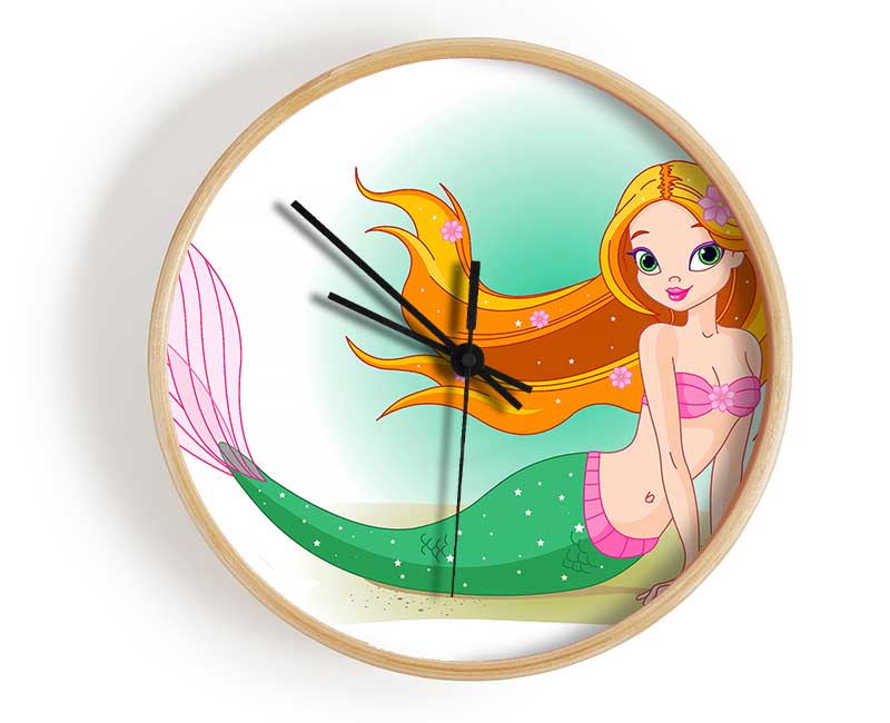 Pretty Mermaid Clock - Wallart-Direct UK