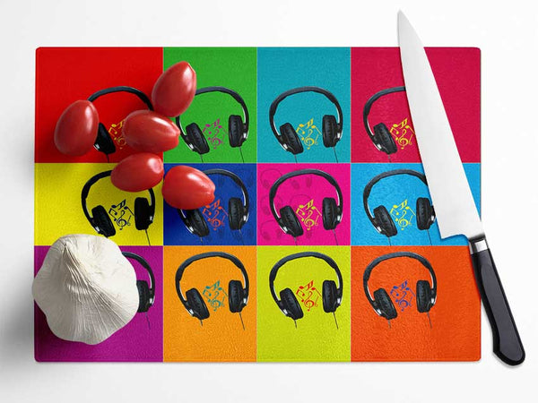 Headphone Music Glass Chopping Board