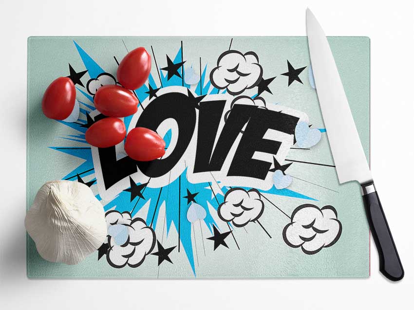 Love Pow Glass Chopping Board