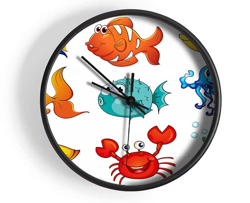 Happy Fish 2 Clock - Wallart-Direct UK