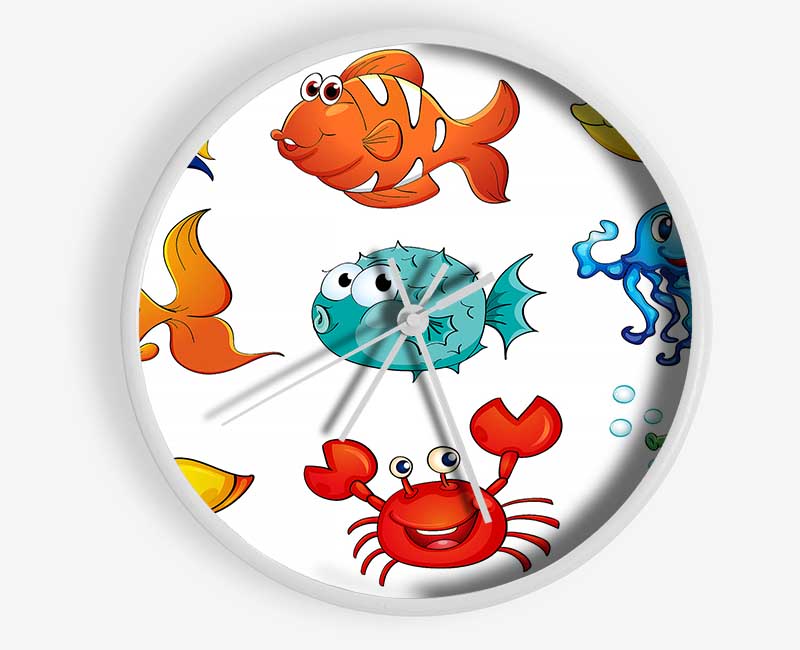 Happy Fish 2 Clock - Wallart-Direct UK