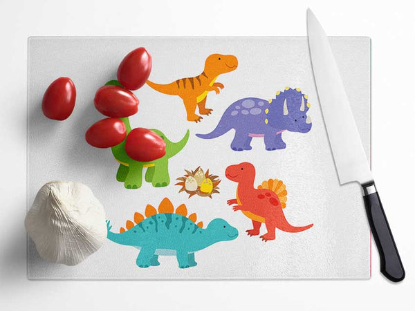 Dinosaur Tribe 2 Glass Chopping Board