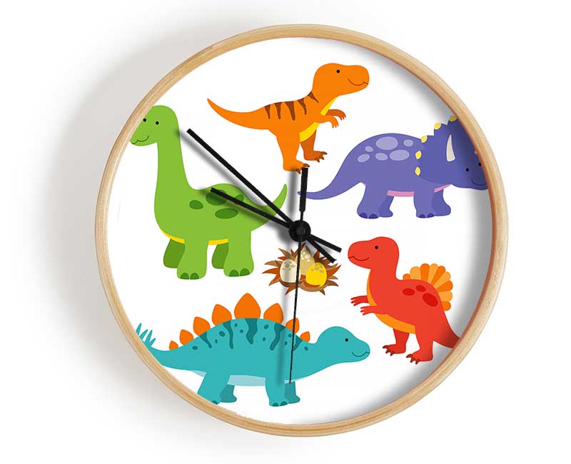 Dinosaur Tribe 2 Clock - Wallart-Direct UK