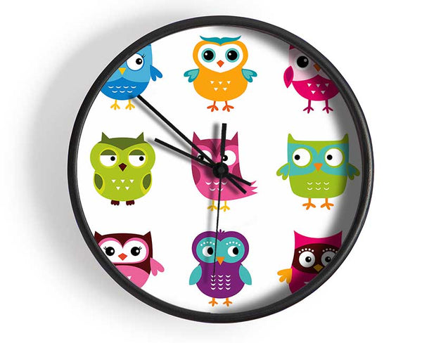 Owl Friends Clock - Wallart-Direct UK