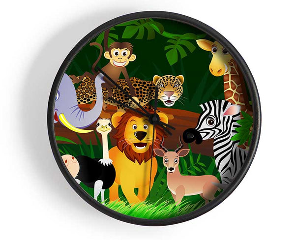 Safari Animal Friends 2 Clock - Wallart-Direct UK