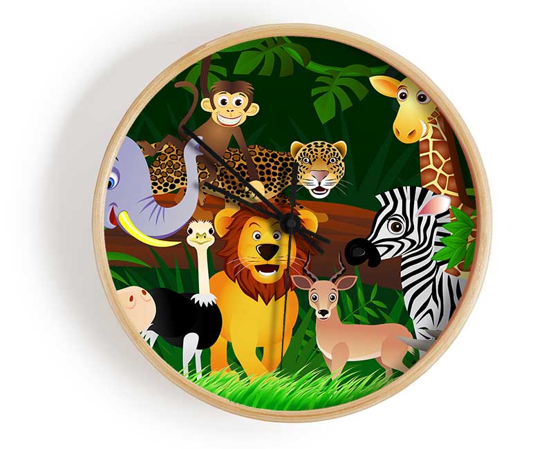 Safari Animal Friends 2 Clock - Wallart-Direct UK