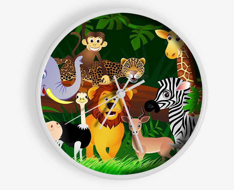 Safari Animal Friends 2 Clock - Wallart-Direct UK