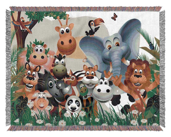 Safari Animal Friends 1 Woven Blanket