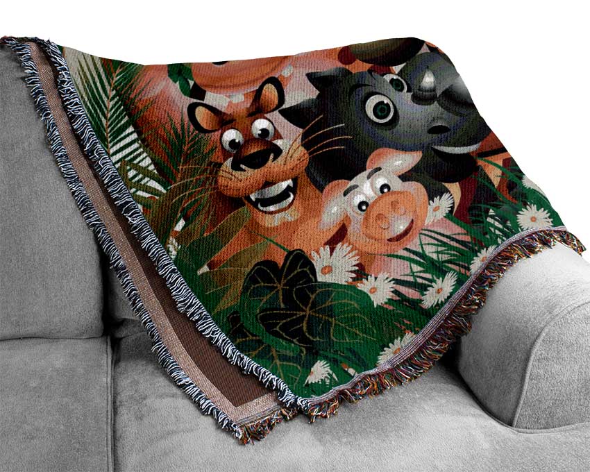 Safari Animal Friends 1 Woven Blanket