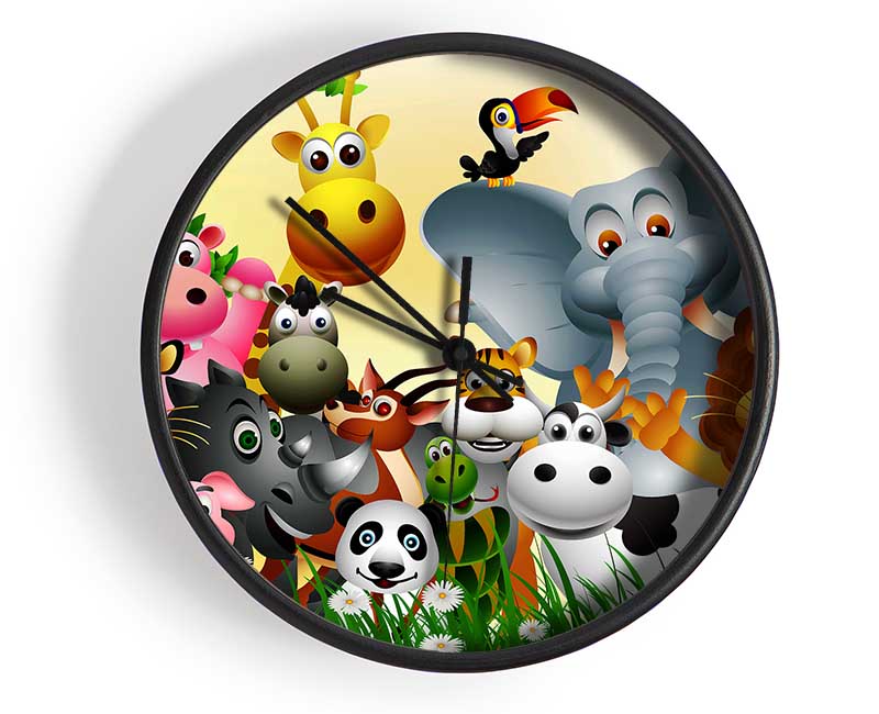 Safari Animal Friends 1 Clock - Wallart-Direct UK