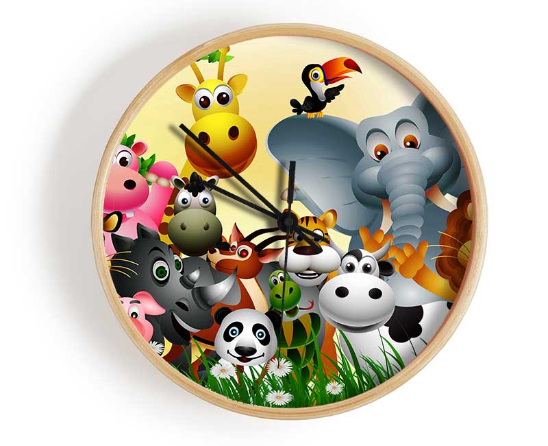 Safari Animal Friends 1 Clock - Wallart-Direct UK