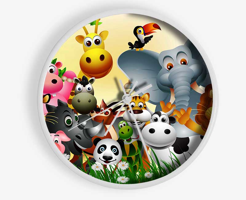 Safari Animal Friends 1 Clock - Wallart-Direct UK