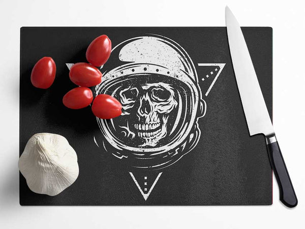 Spaceman Skull Glass Chopping Board