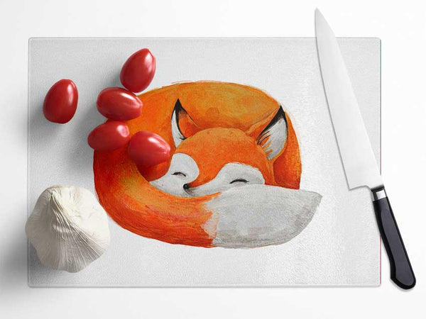 Sleeping Fox 1 Glass Chopping Board