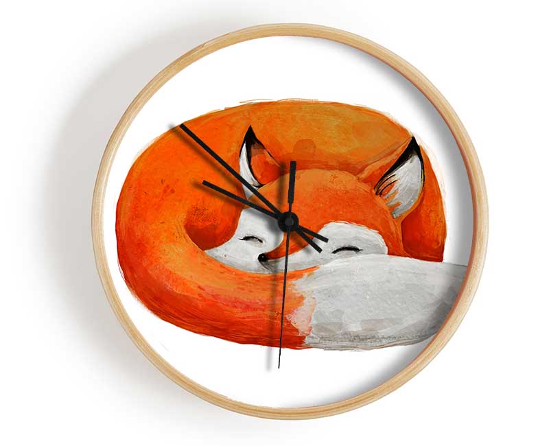 Sleeping Fox 1 Clock - Wallart-Direct UK