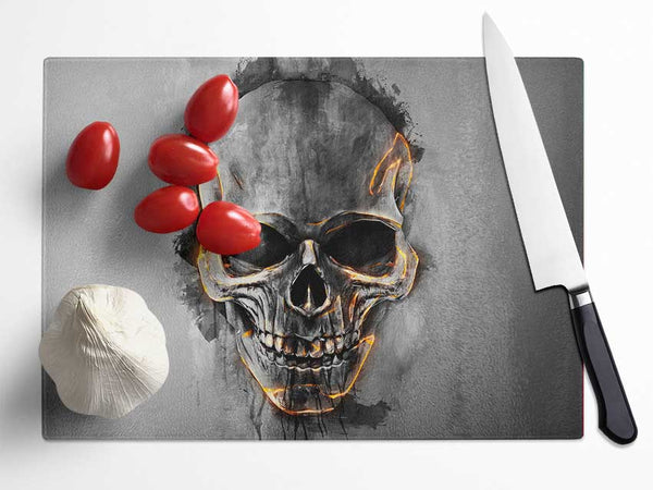 Fire Skull 1 Glass Chopping Board