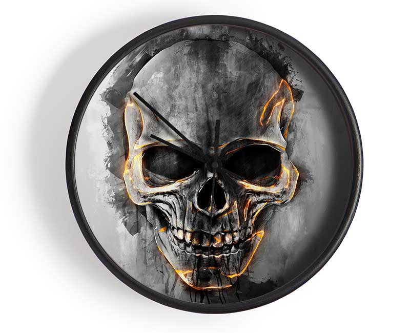 Fire Skull 1 Clock - Wallart-Direct UK