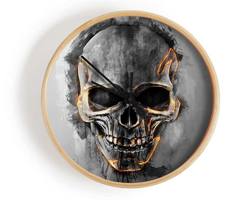 Fire Skull 1 Clock - Wallart-Direct UK