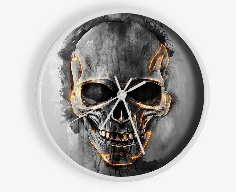 Fire Skull 1 Clock - Wallart-Direct UK