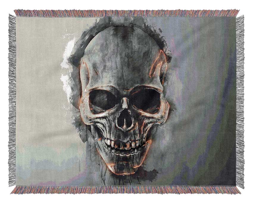 Fire Skull 1 Woven Blanket