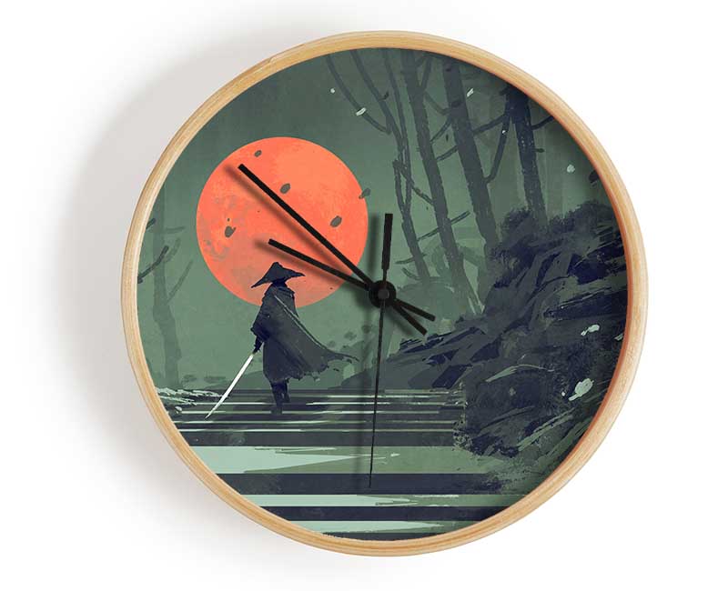 Samurai Warrior Sun Clock - Wallart-Direct UK