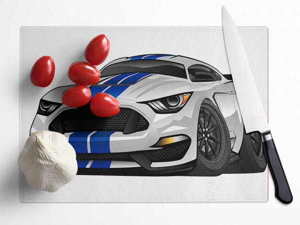 Mustang Car Beast Glass Chopping Board