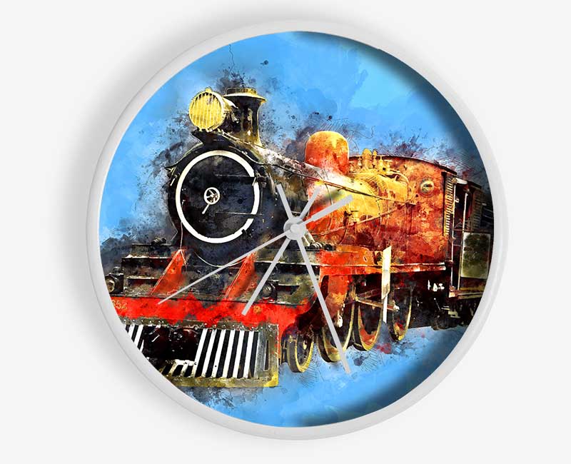 Train Blues Clock - Wallart-Direct UK