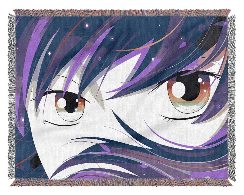 Anime Rainbow Eyes Woven Blanket