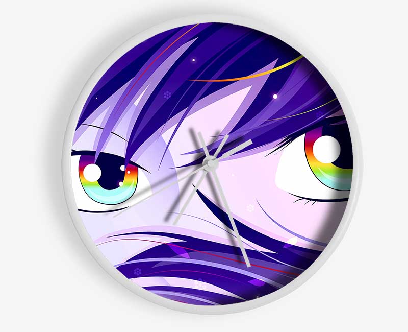 Anime Rainbow Eyes Clock - Wallart-Direct UK