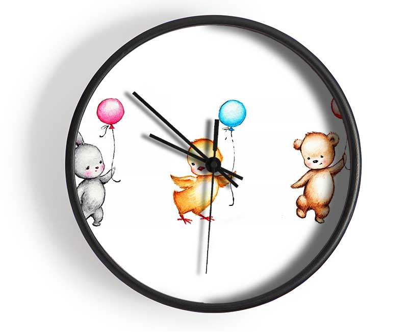 Animal Balloon Family Clock - Wallart-Direct UK