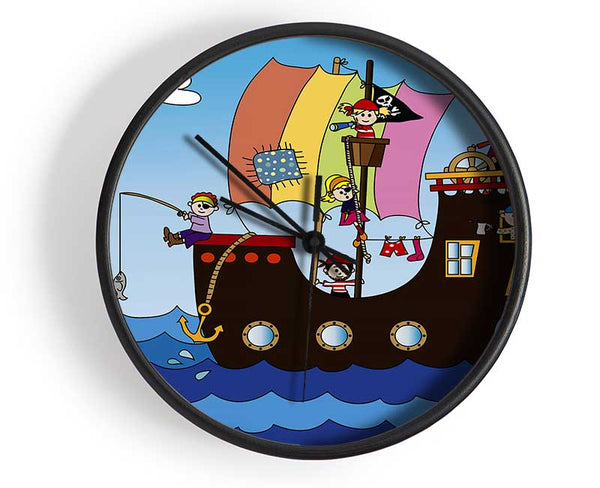 Pirates At Sea Clock - Wallart-Direct UK