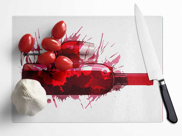 Red Wine Splash Glass Chopping Board