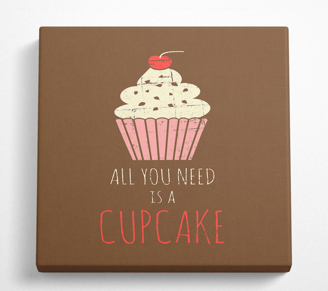 A Square Canvas Print Showing Cupcake 3 Square Wall Art