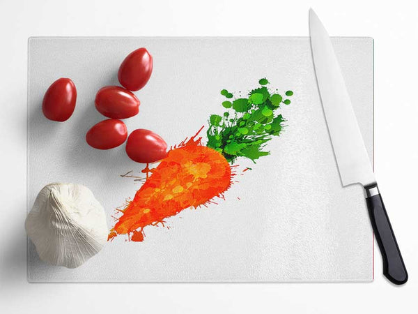 Carrot Splash Glass Chopping Board