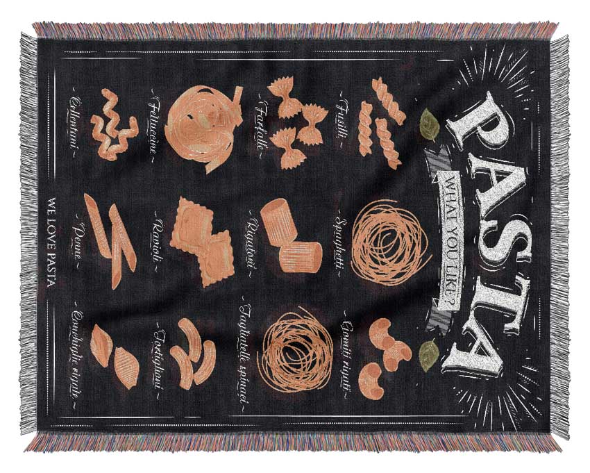 We Love Pasta Woven Blanket