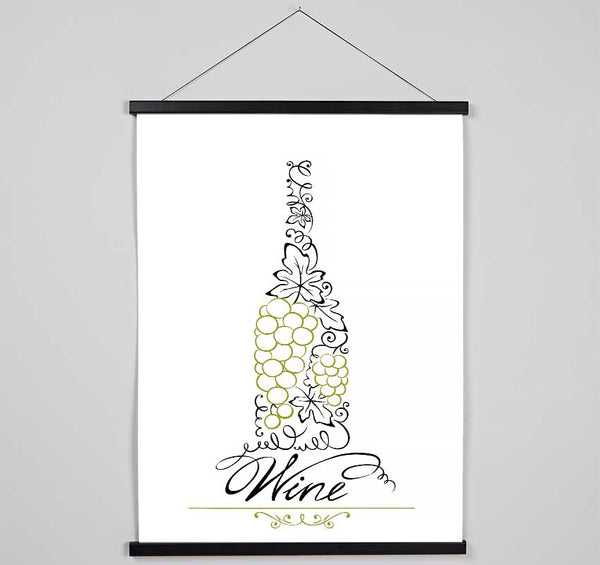 White Wine Grapes Hanging Poster - Wallart-Direct UK