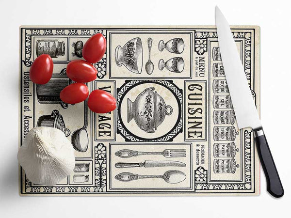 Vintage Cuisine Glass Chopping Board