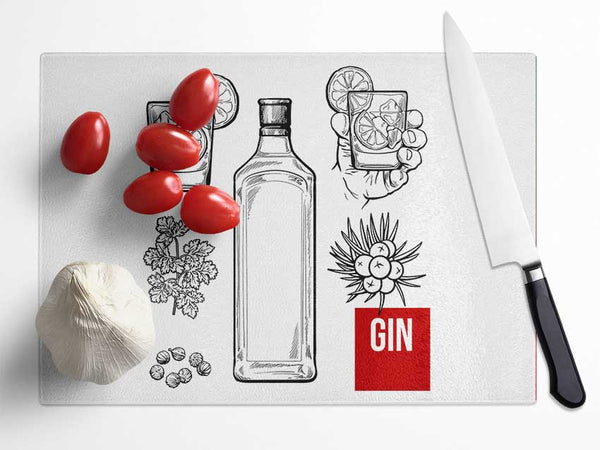 Gin And Tonic Over Ice 5 Glass Chopping Board