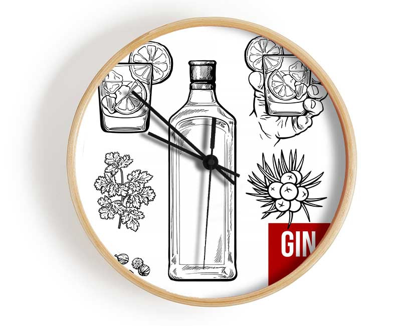 Gin And Tonic Over Ice 5 Clock - Wallart-Direct UK