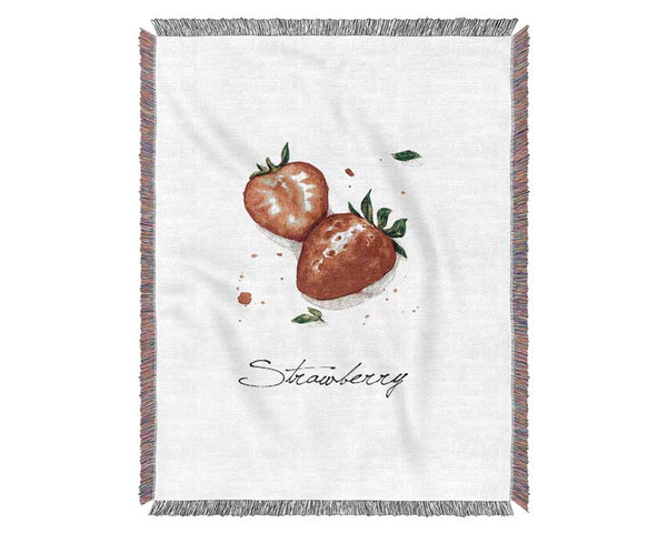 Strawberries Woven Blanket