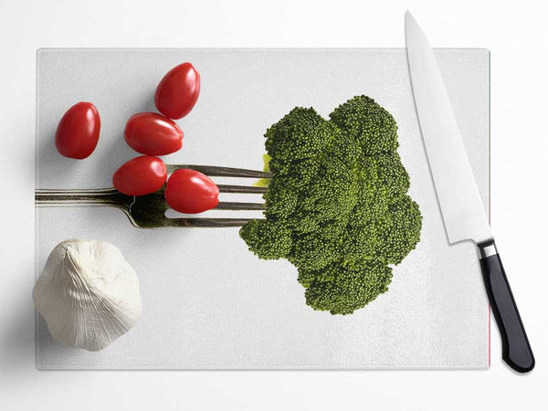 Eat Your Greens Glass Chopping Board