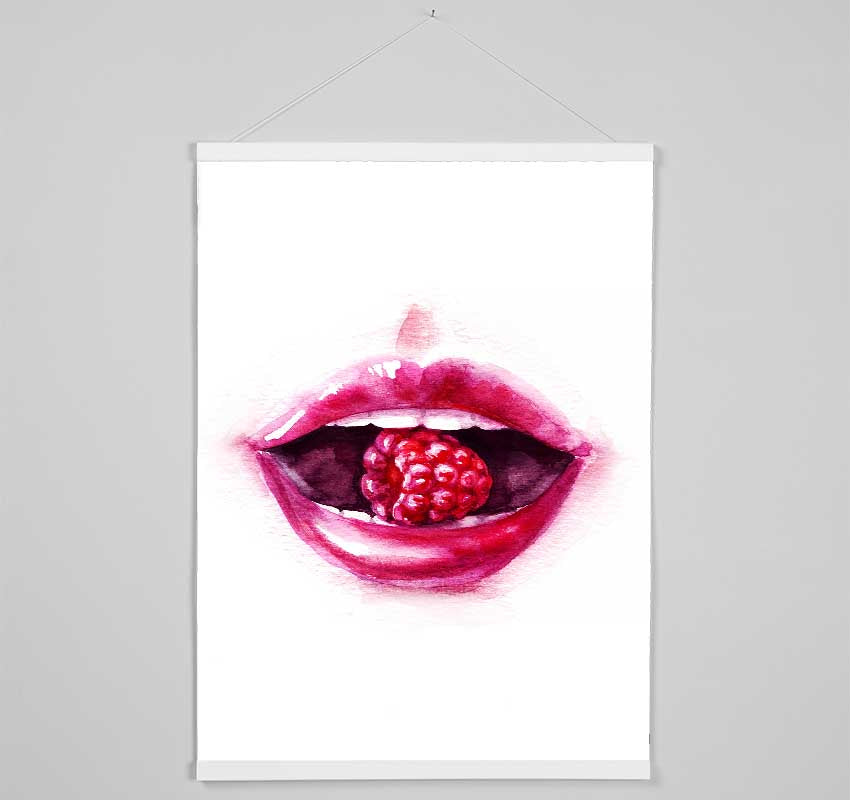 Raspberry Lips Hanging Poster - Wallart-Direct UK