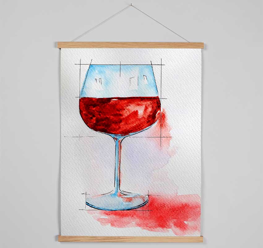 Red Wine Measure Hanging Poster - Wallart-Direct UK