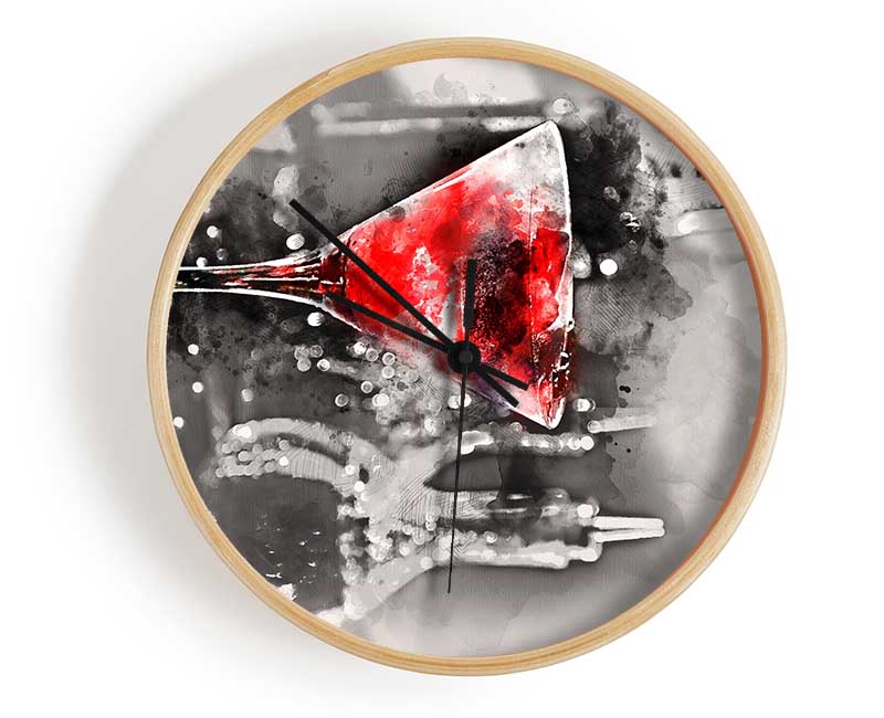 Red Cocktail Clock - Wallart-Direct UK