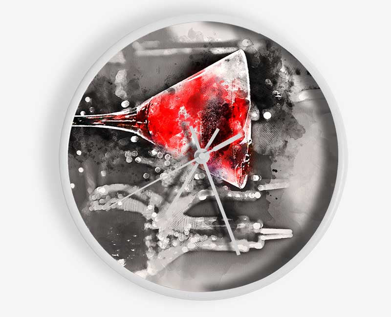 Red Cocktail Clock - Wallart-Direct UK